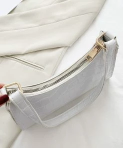 Shop Lena Jade Bags White Croc Shoulder Bag