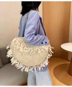 Shop Lena Jade Richie Straw Beach Bag Bags
