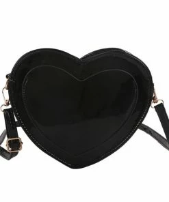 Shop Lena Jade Bags Black Faux Leather Heart Bag