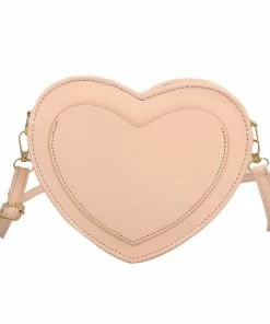 Shop Lena Jade Pink Faux Leather Heart Bag Bags