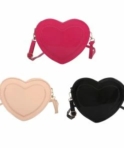 Shop Lena Jade Bags Black Faux Leather Heart Bag