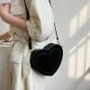 Shop Lena Jade Bags Black Faux Leather Heart Bag
