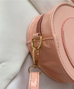 Shop Lena Jade Pink Faux Leather Heart Bag Bags
