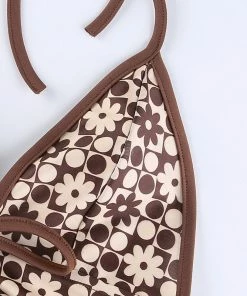 Shop Lena Jade Halter Tops Brown Lauren Floral Halter Top