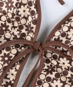 Shop Lena Jade Halter Tops Brown Lauren Floral Halter Top