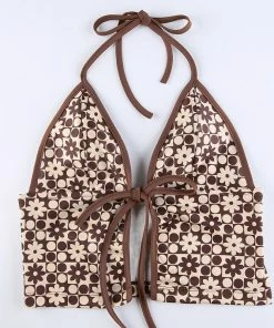 Shop Lena Jade Halter Tops Brown Lauren Floral Halter Top