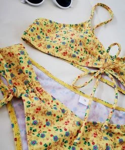 Shop Lena Jade Yellow Bella Floral Bikini