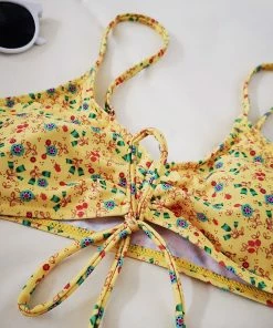Shop Lena Jade Yellow Bella Floral Bikini
