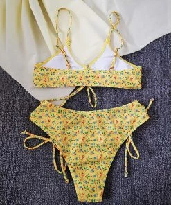 Shop Lena Jade Yellow Bella Floral Bikini