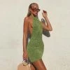 Shop Lena Jade Green Brianna Halter Neck Dress