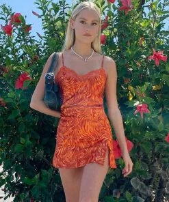 Shop Lena Jade Orange Lace Edge Dress Dresses