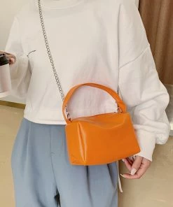 Shop Lena Jade Orange Square Bag Bags