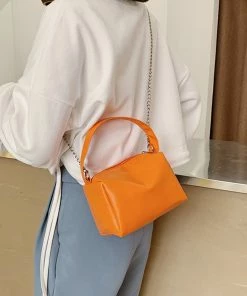 Shop Lena Jade Orange Square Bag Bags