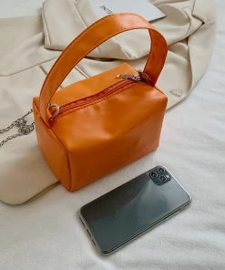 Shop Lena Jade Orange Square Bag Bags