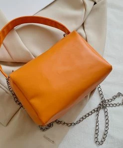 Shop Lena Jade Orange Square Bag Bags