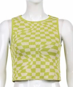Shop Lena Jade Tanks Yellow Checkerboard Tank