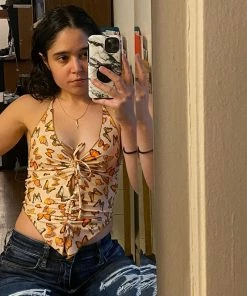 Shop Lena Jade Halter Tops Butterfly Skylar Halter Top