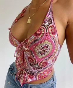 Shop Lena Jade Halter Tops Pink Skylar Halter Top