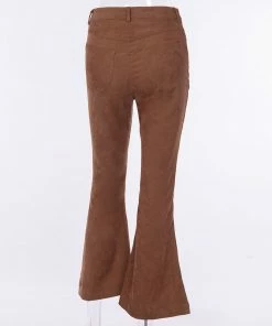 Shop Lena Jade Khaki Bell Bottom Corduroy Pants