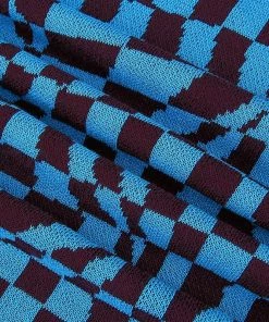 Shop Lena Jade Blue Checkerboard Pants