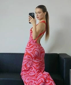 Shop Lena Jade Dresses Red Swirl Dress