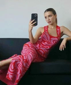 Shop Lena Jade Dresses Red Swirl Dress