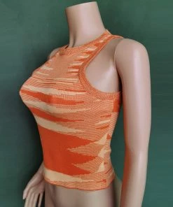 Shop Lena Jade Orange Regina Knitted Tank Tanks