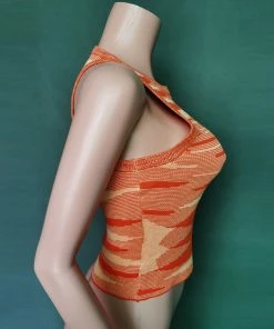 Shop Lena Jade Orange Regina Knitted Tank Tanks