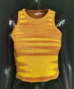 Shop Lena Jade Tanks Yellow Regina Knitted Tank