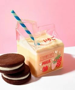 Shop Lena Jade Aesthetic Cups Strawberry Glass Milk Carton