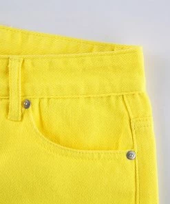 Shop Lena Jade Yellow High Waisted Jeans Pants