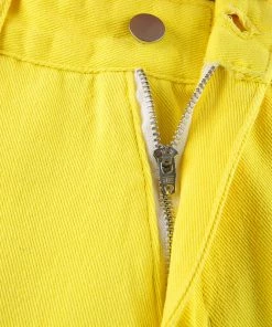 Shop Lena Jade Yellow High Waisted Jeans Pants