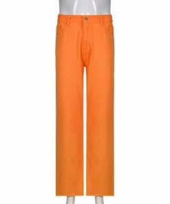 Shop Lena Jade Pants Orange High Waisted Jeans