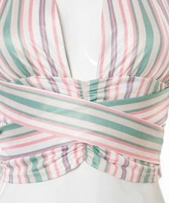 Shop Lena Jade Halter Tops Stripped Halter Top