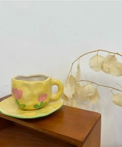 Shop Lena Jade Yellow Floral Coffee Cup Set Aesthetic Cups 13 Shop Lena Jade Yellow Floral Coffee Cup Set Aesthetic Cups
