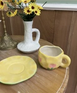 Shop Lena Jade Yellow Floral Coffee Cup Set Aesthetic Cups 12 Shop Lena Jade Yellow Floral Coffee Cup Set Aesthetic Cups