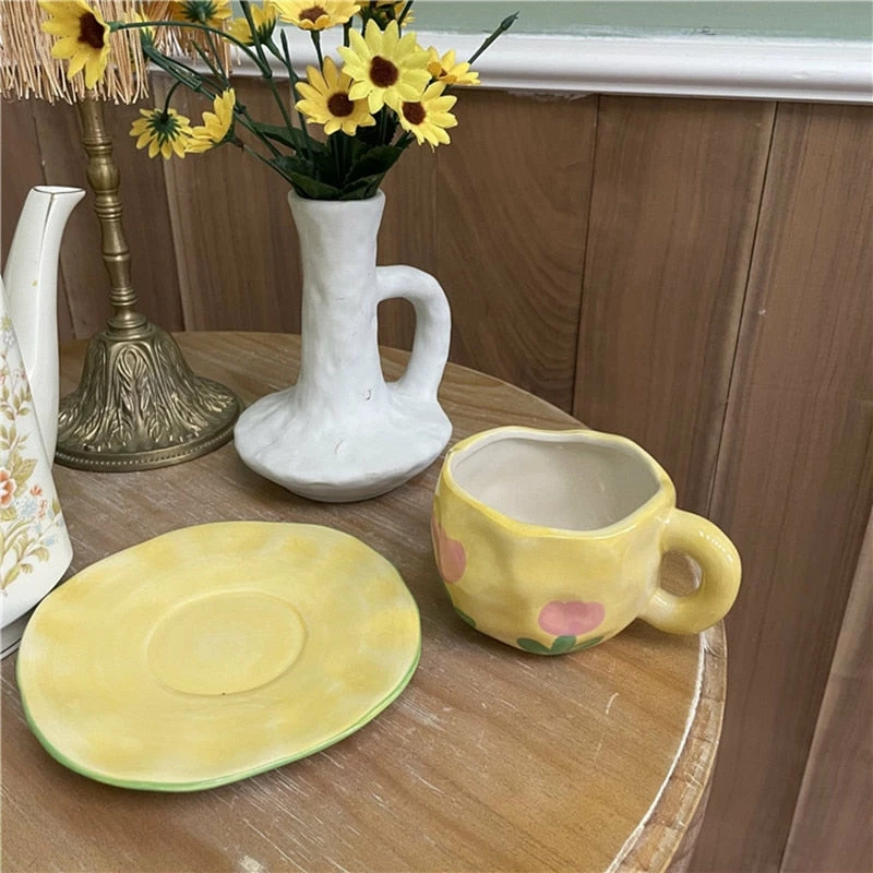 Shop Lena Jade Yellow Floral Coffee Cup Set Aesthetic Cups 6 Shop Lena Jade Yellow Floral Coffee Cup Set Aesthetic Cups