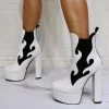 Shop Lena Jade Scallop White Kiss The Flame Boots