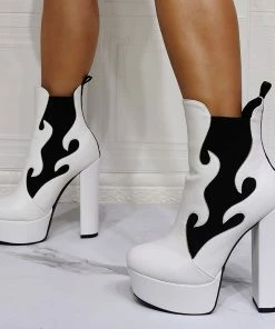 Shop Lena Jade Scallop White Kiss The Flame Boots