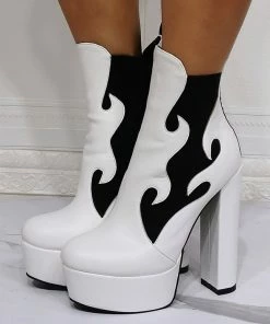 Shop Lena Jade Scallop White Kiss The Flame Boots