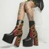 Shop Lena Jade Shoes Red And Black Kiss The Flame Boots