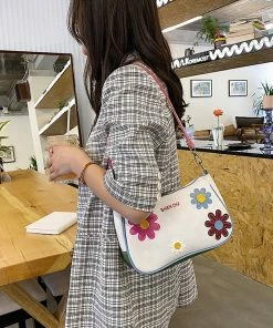 Shop Lena Jade Bags Embroidered Flower Shoulder Bag