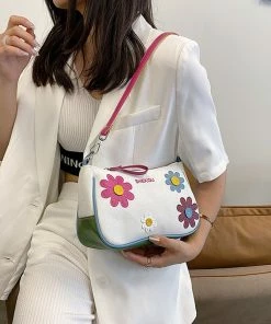 Shop Lena Jade Bags Embroidered Flower Shoulder Bag