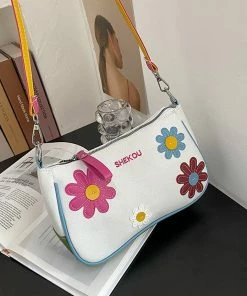 Shop Lena Jade Bags Embroidered Flower Shoulder Bag