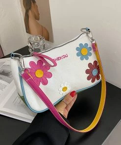 Shop Lena Jade Bags Embroidered Flower Shoulder Bag