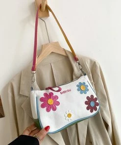 Shop Lena Jade Bags Embroidered Flower Shoulder Bag