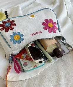 Shop Lena Jade Bags Embroidered Flower Shoulder Bag