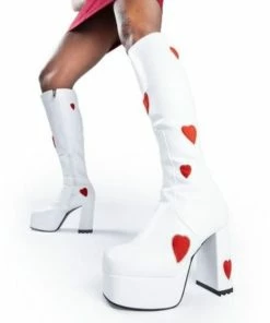 Shop Lena Jade White Two Step Heart Boots Shoes