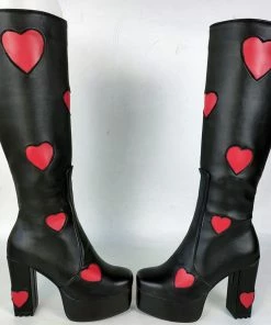 Shop Lena Jade Black And Red Two Step Heart Boots