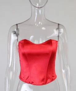 Shop Lena Jade Red Monica Satin Corset